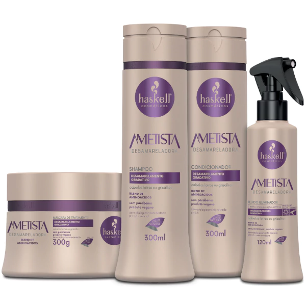Kit Oficial Haskell Ametista Desamarelador Gradativo (4 itens)