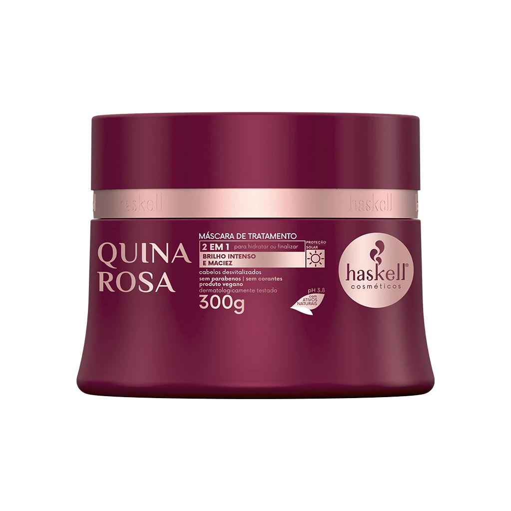 Máscara de Tratamento 2 em 1 Quina Rosa Haskell 300g