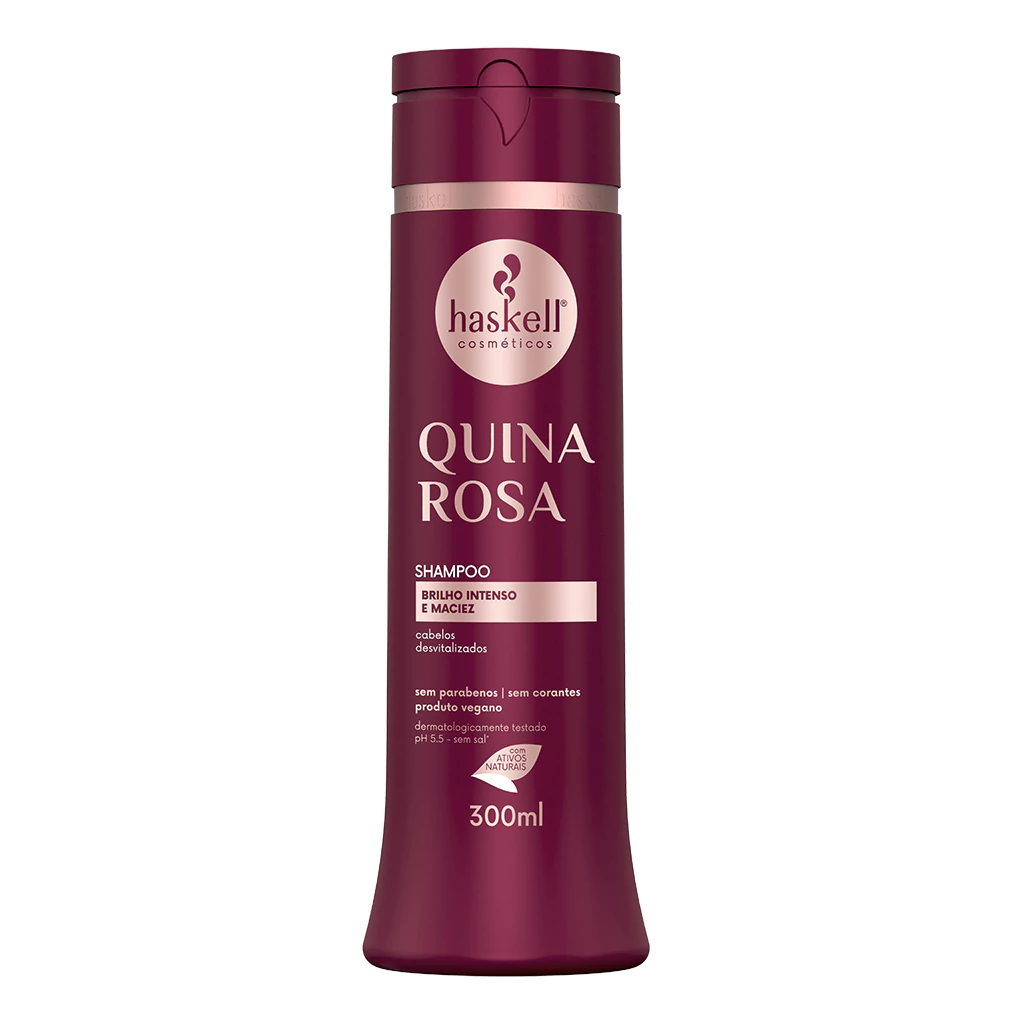 Shampoo Brilho e Maciez Quina Rosa Haskell 300ml