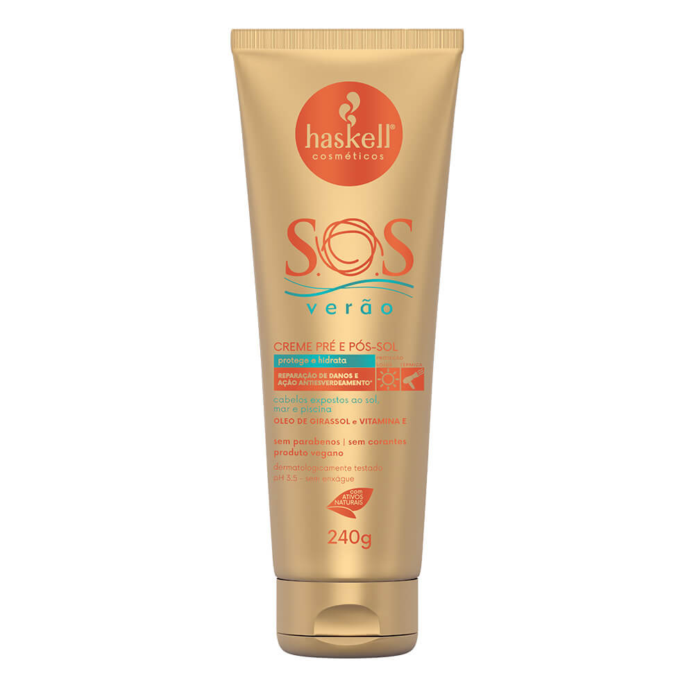 Creme Pré e Pós-Sol Leave-in S.O.S Verão Haskell 240g